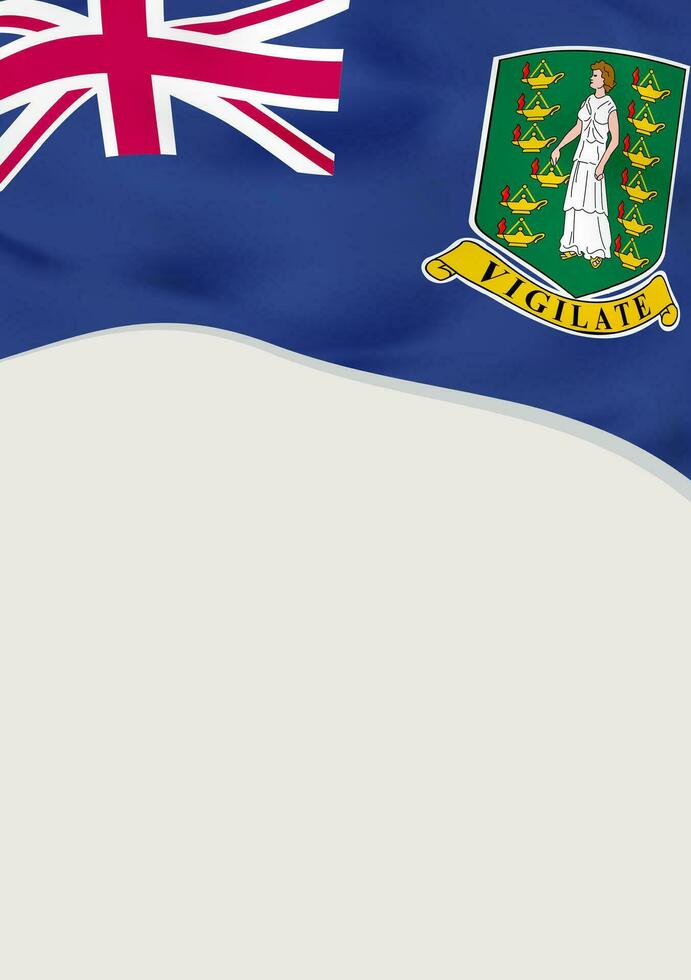 folheto Projeto com bandeira do britânico virgem ilhas. vetor modelo.