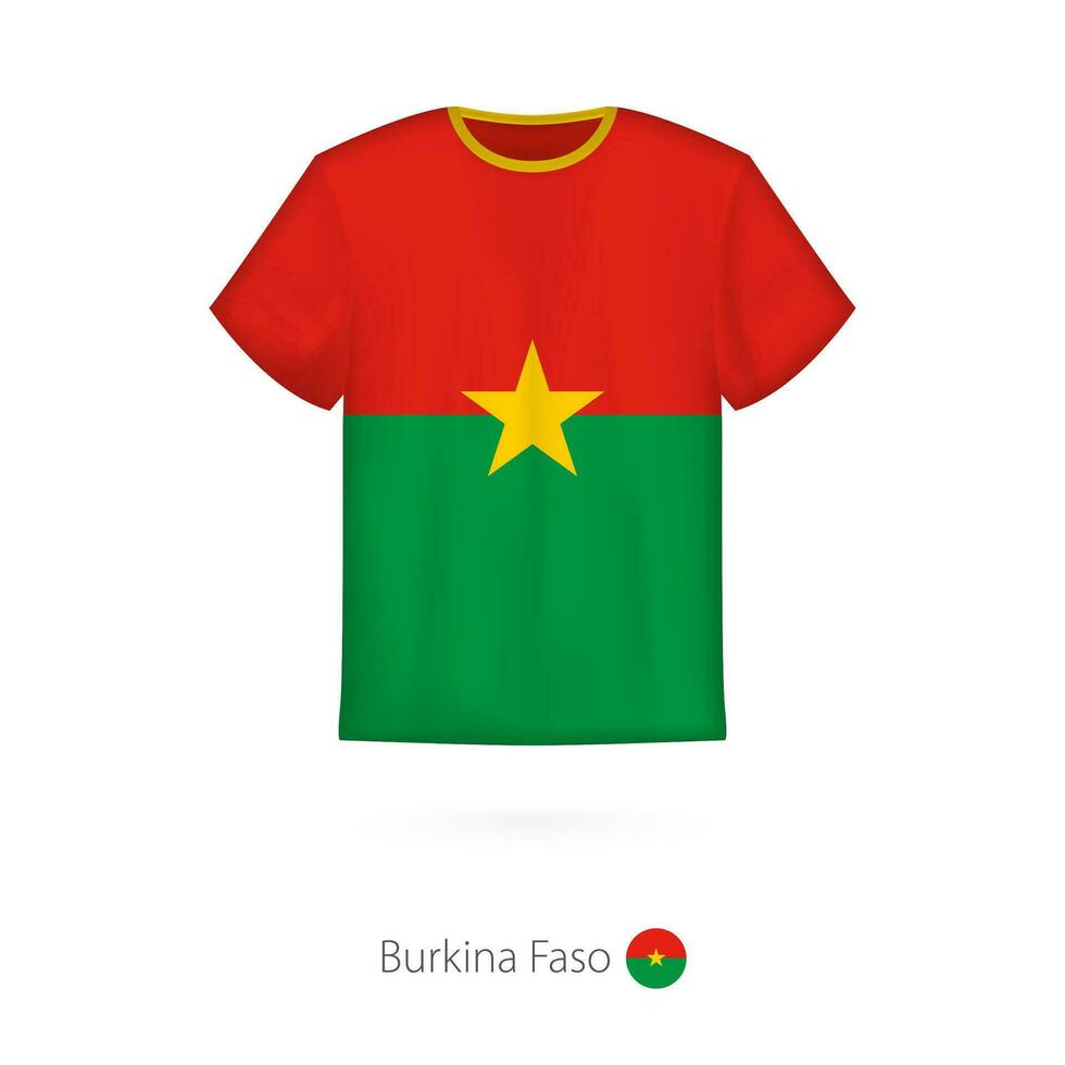 camiseta Projeto com bandeira do burkina faso. vetor