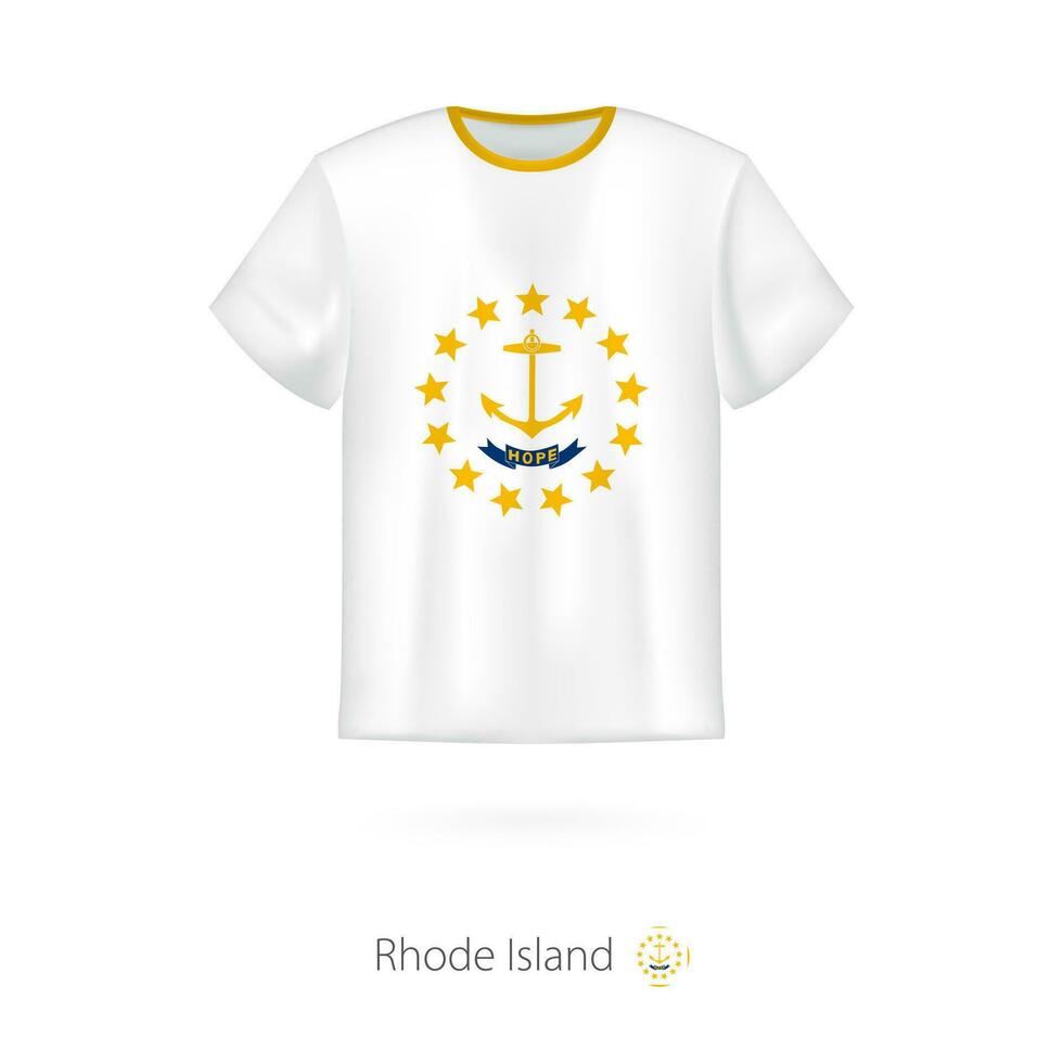 camiseta Projeto com bandeira do Rhode ilha nos estado. vetor