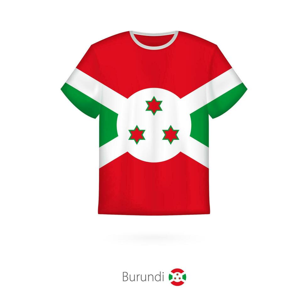 camiseta Projeto com bandeira do Burundi. vetor