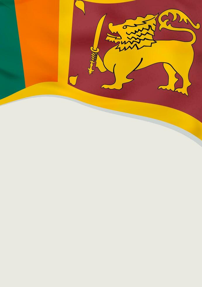 folheto Projeto com bandeira do sri lanka. vetor modelo.