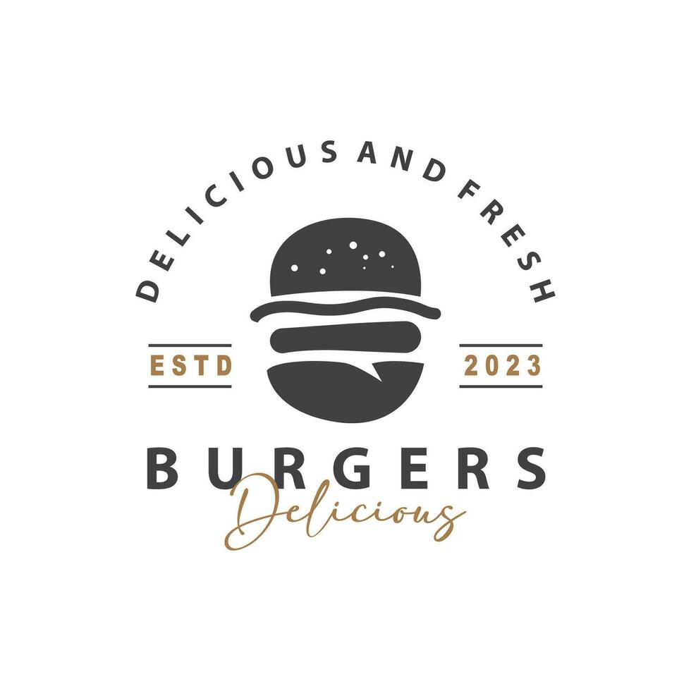 hamburguer logotipo velozes Comida projeto, quente e delicioso Comida vetor modelo ilustração