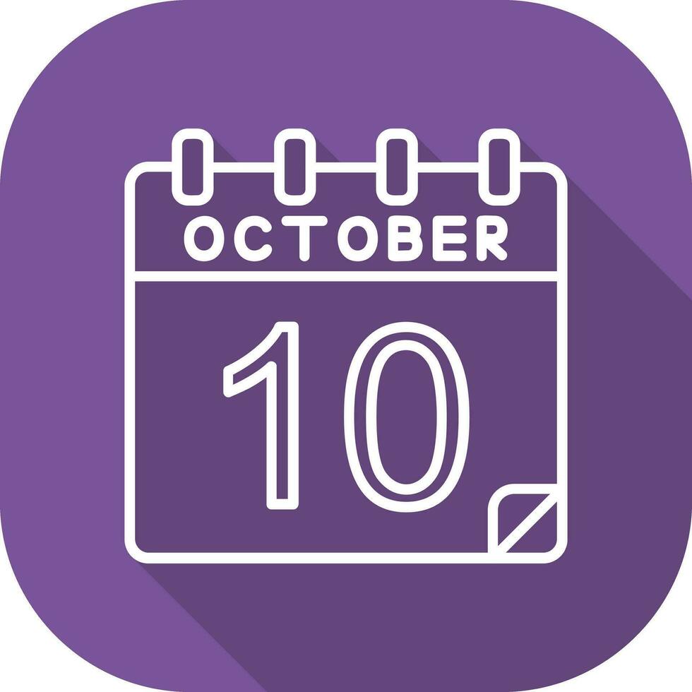 10 Outubro vetor ícone