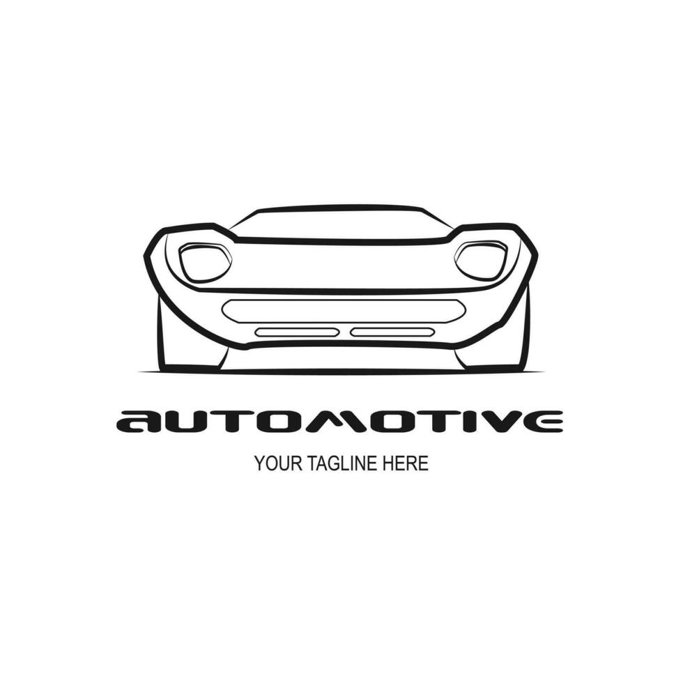 carro logotipo Projeto abstrato linhas vetor. vetor ilustração Preto e branco
