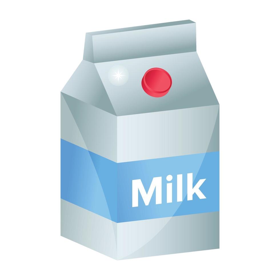 pacote de bebida com leite vetor