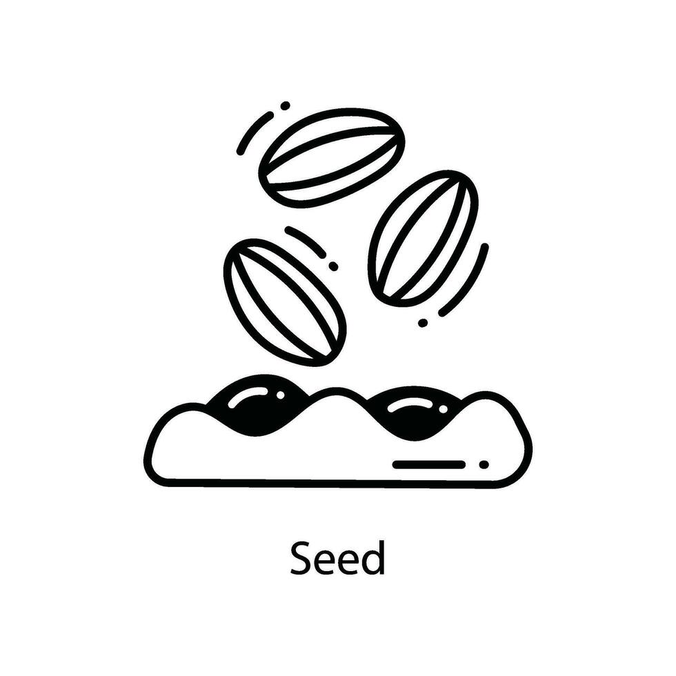 semente rabisco ícone Projeto ilustração. agricultura símbolo em branco fundo eps 10 Arquivo vetor