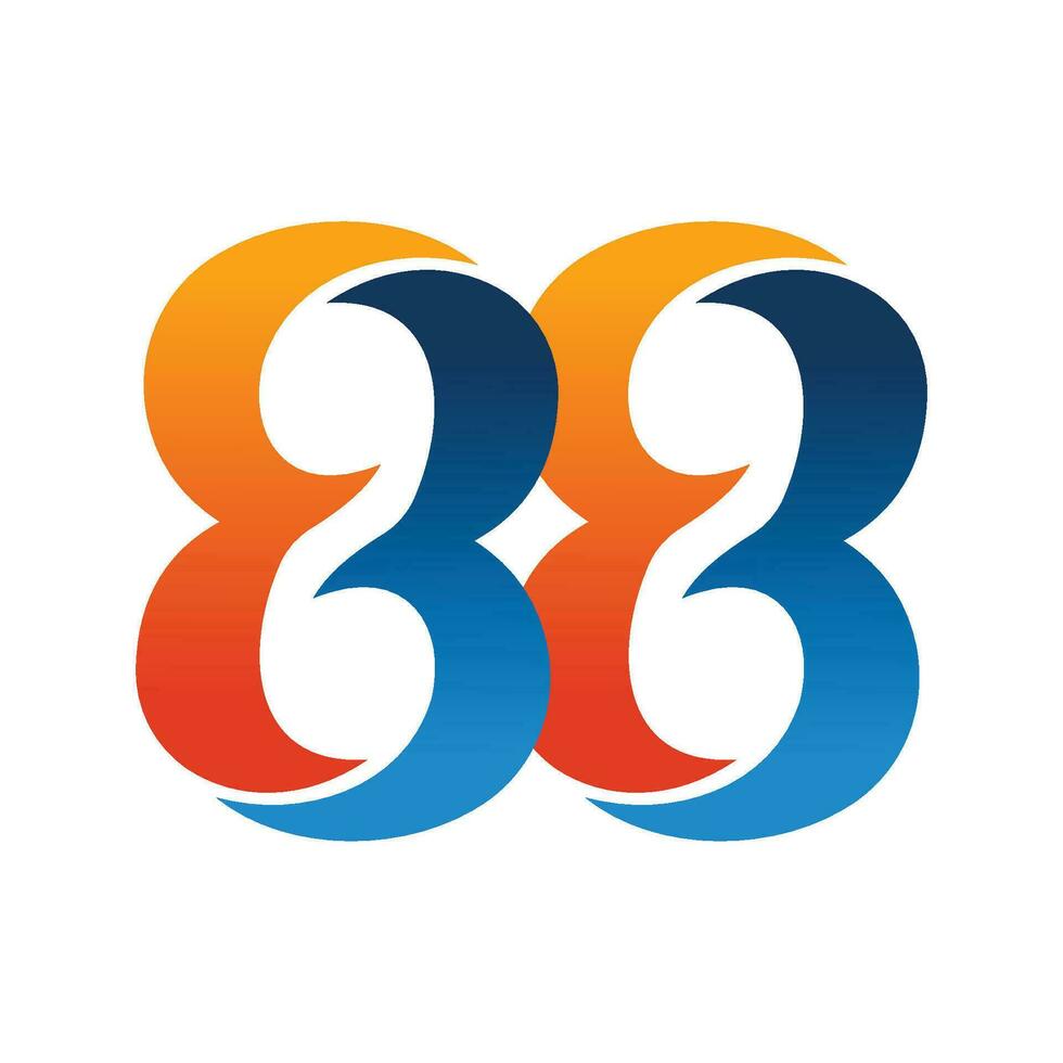 número 88 colorida logotipo modelo vetor