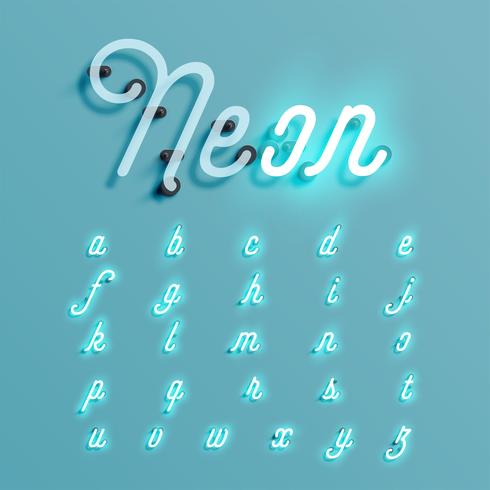 Personagem de néon realista typeset, vector