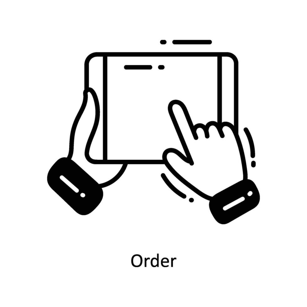 ordem rabisco ícone Projeto ilustração. logística e Entrega símbolo em branco fundo eps 10 Arquivo vetor