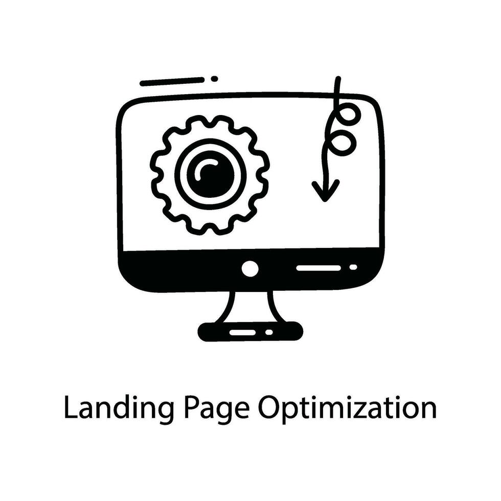 aterrissagem página otimização rabisco ícone Projeto ilustração. marketing símbolo em branco fundo eps 10 Arquivo vetor