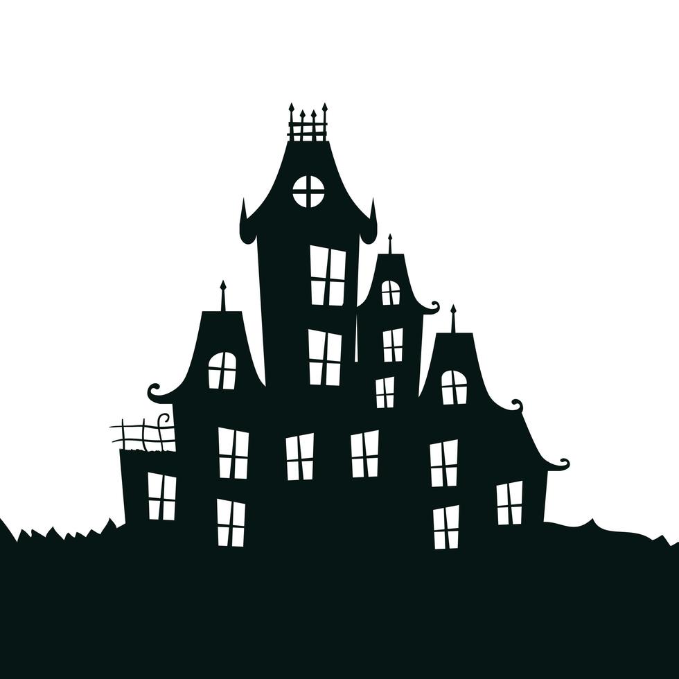 ícone isolado de halloween de castelo assombrado vetor