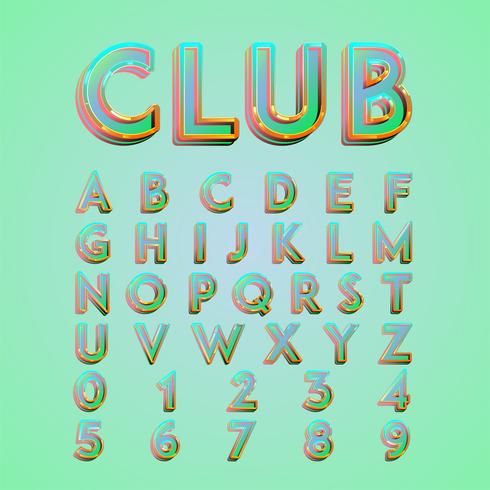 Colorido &#39;CLUB&#39; luzes de neon typeset, vetor