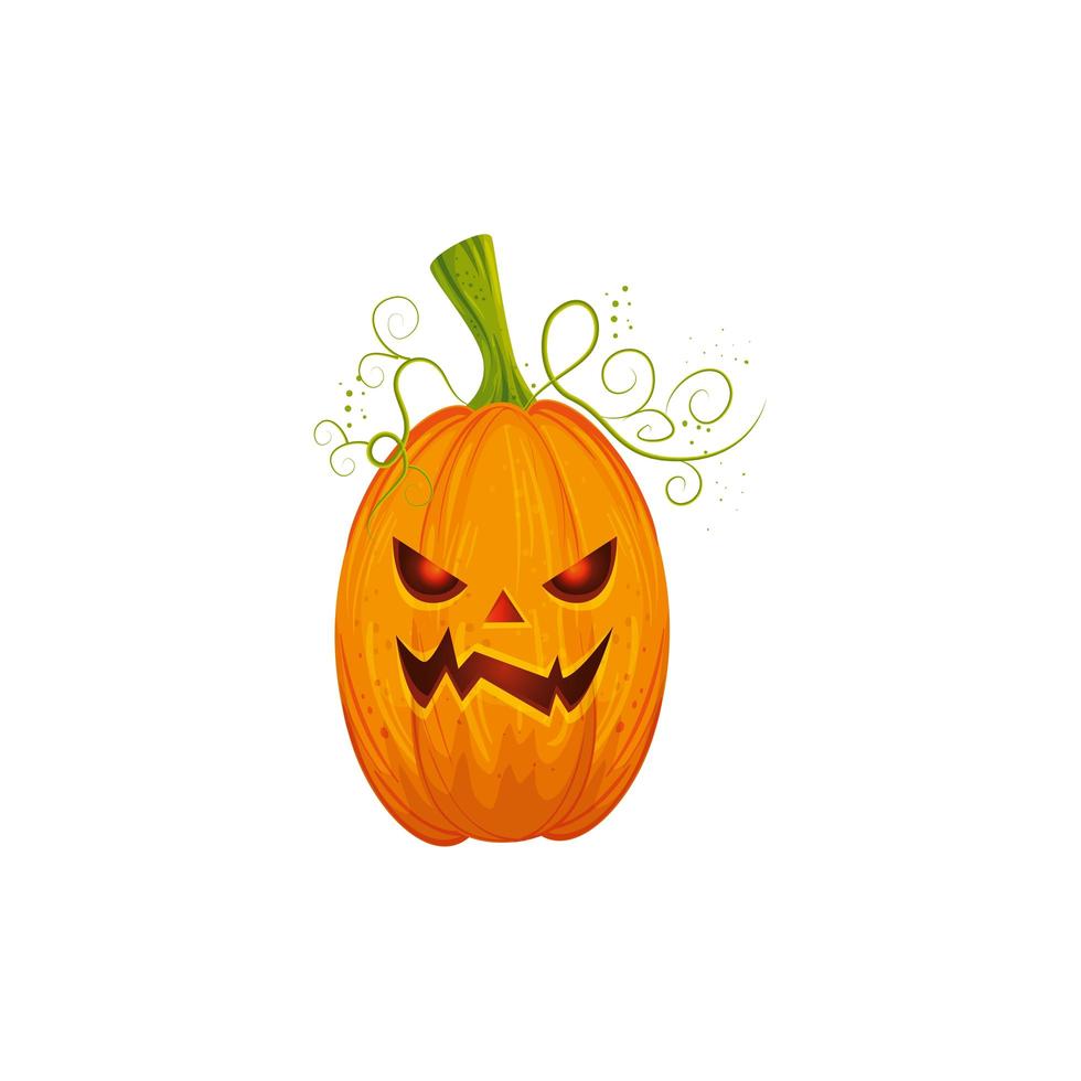 ícone isolado tradicional abóbora de halloween vetor