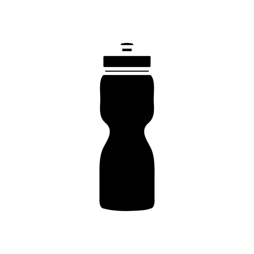 silhueta do ícone isolado de plástico de garrafa de água vetor