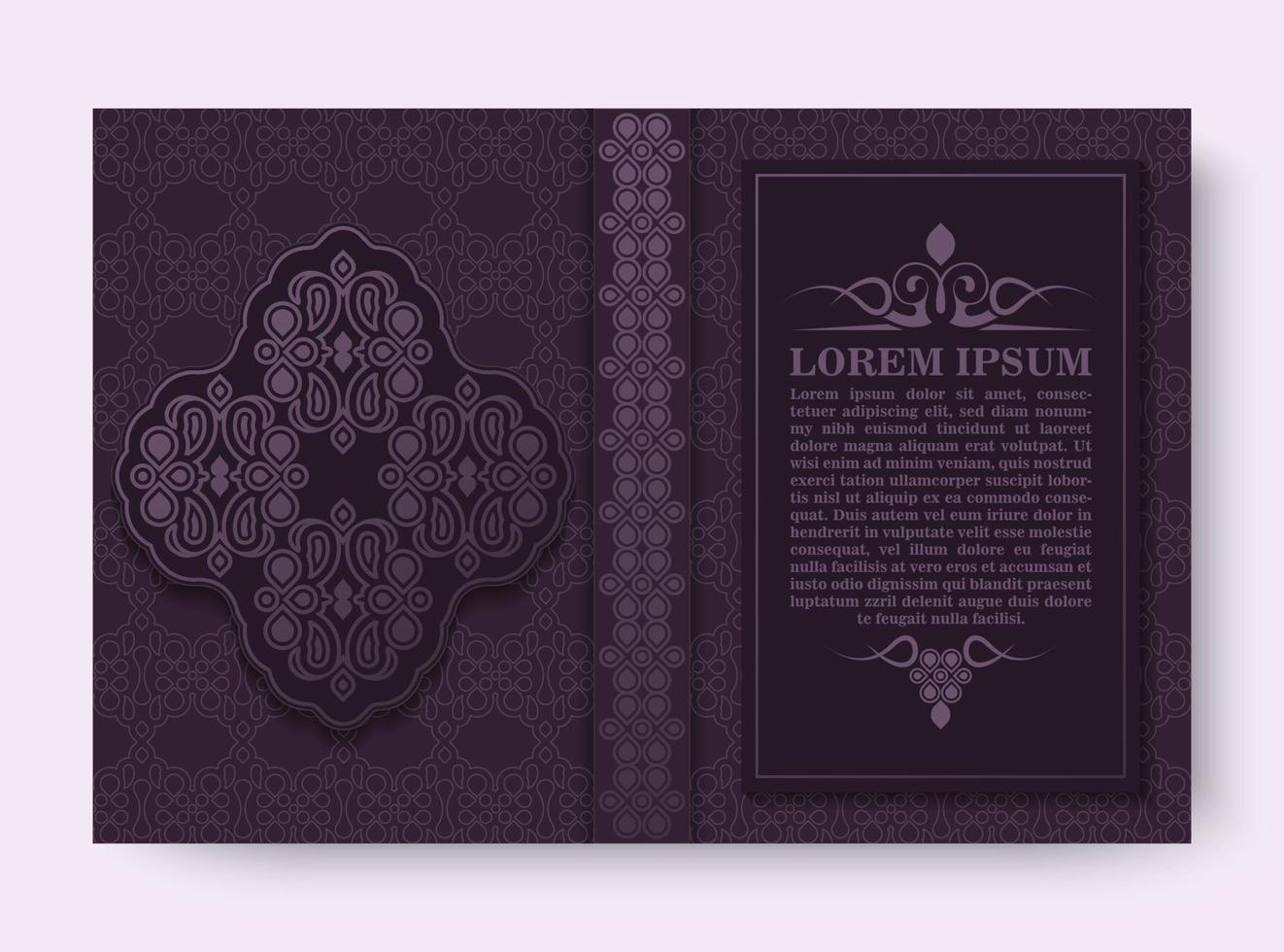design de capa de livro ornamental de luxo vetor