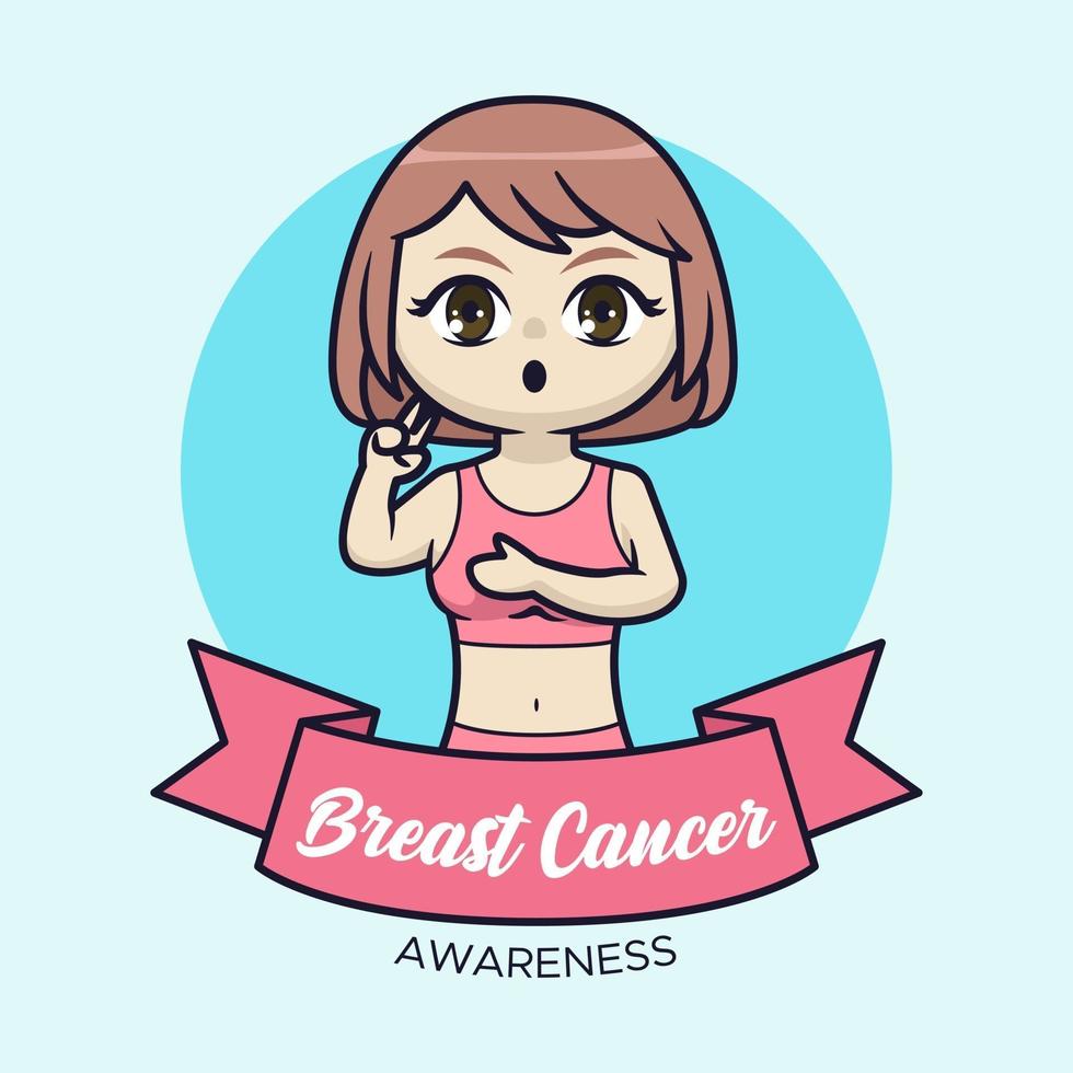 design de ilustração de conscientização do câncer de mama vetor