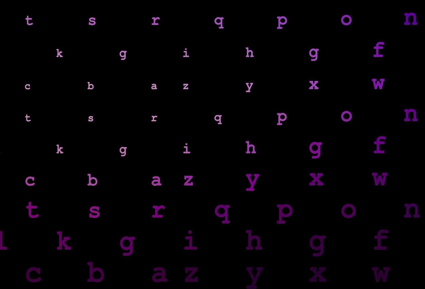 fundo vector roxo escuro com sinais do alfabeto.