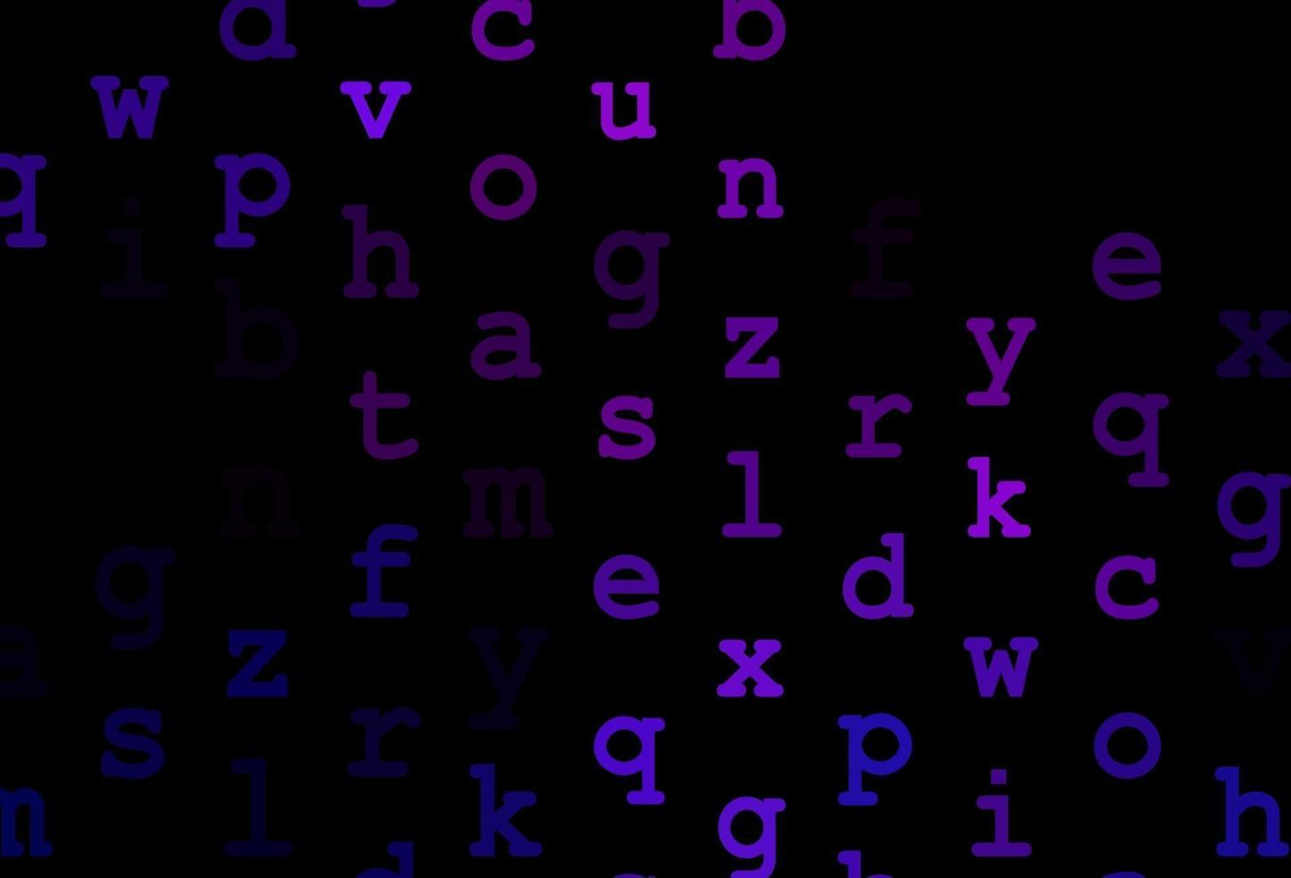 fundo vector rosa escuro, azul com sinais do alfabeto.