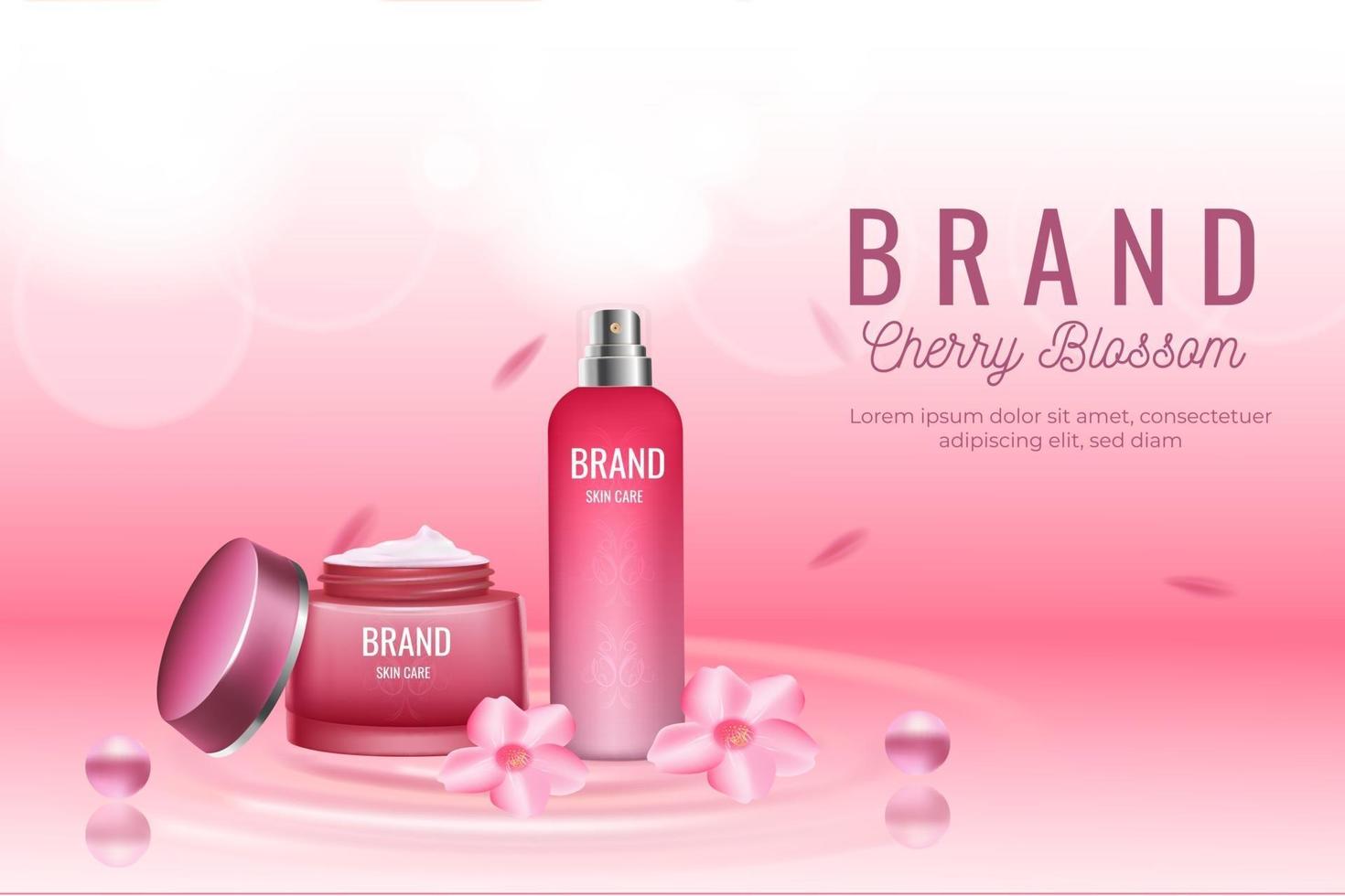 banner publicitário de cosméticos, produtos para cuidados com a pele vetor
