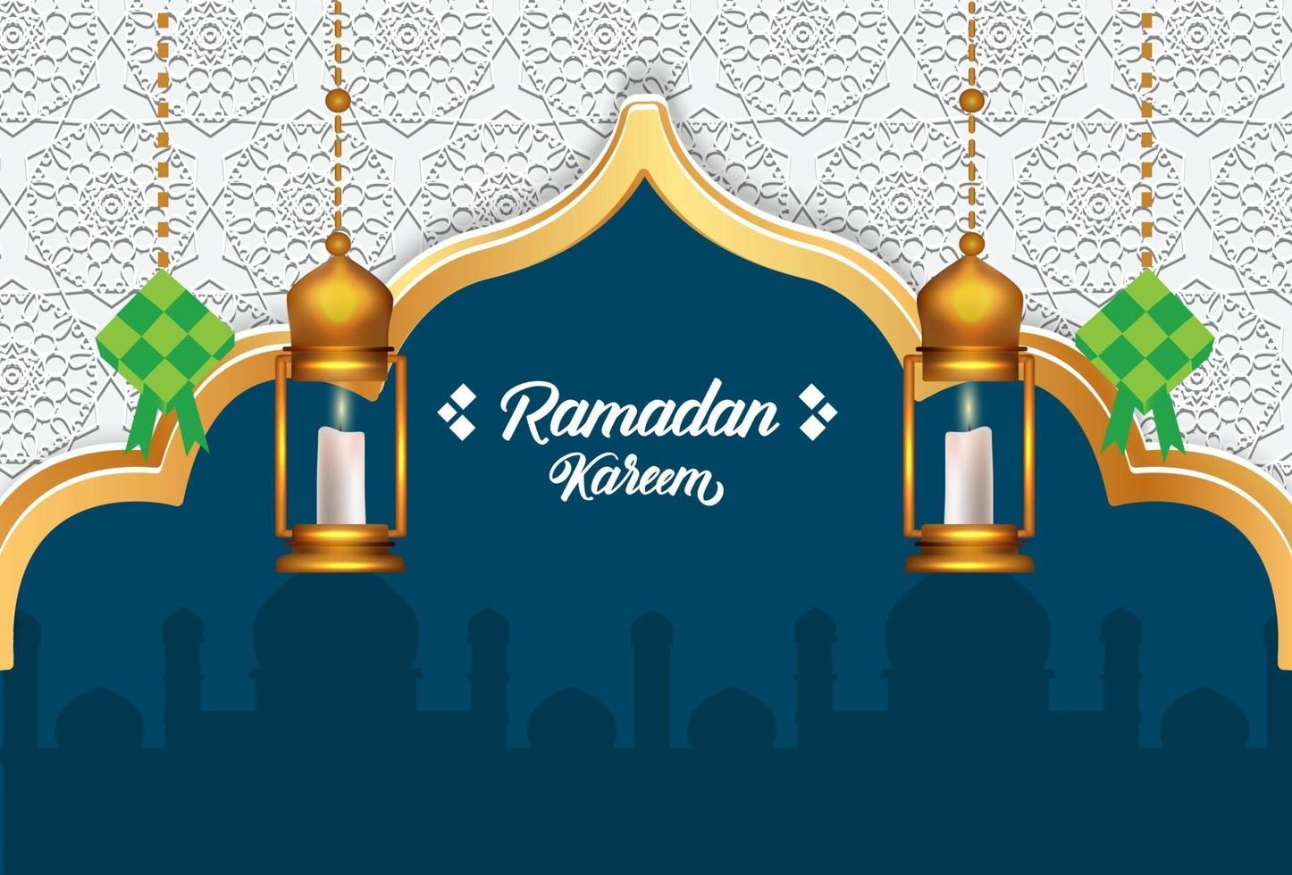 ilustração realista ramadan kareem vetor