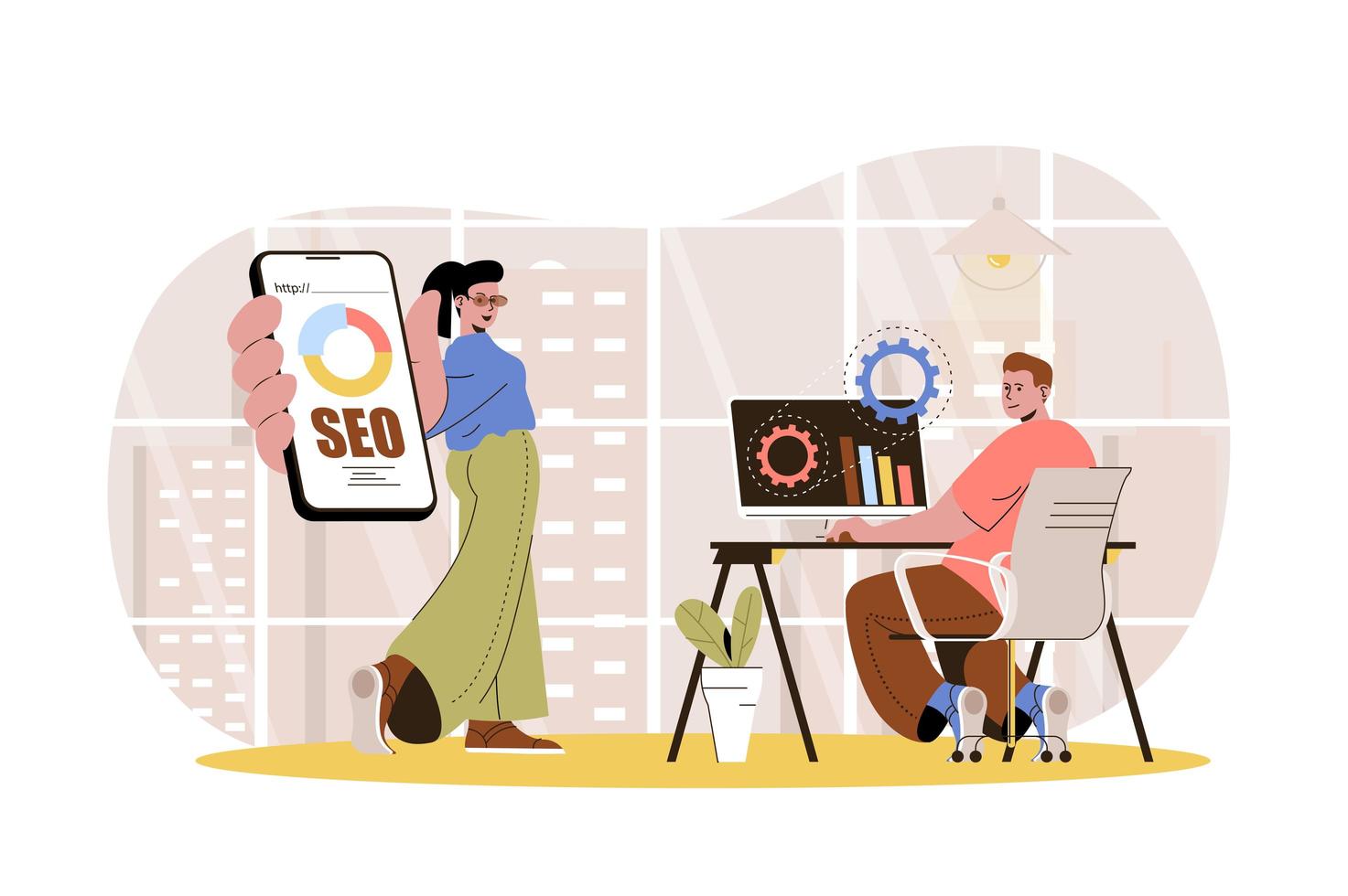 ilustração de otimização de seo web vetor