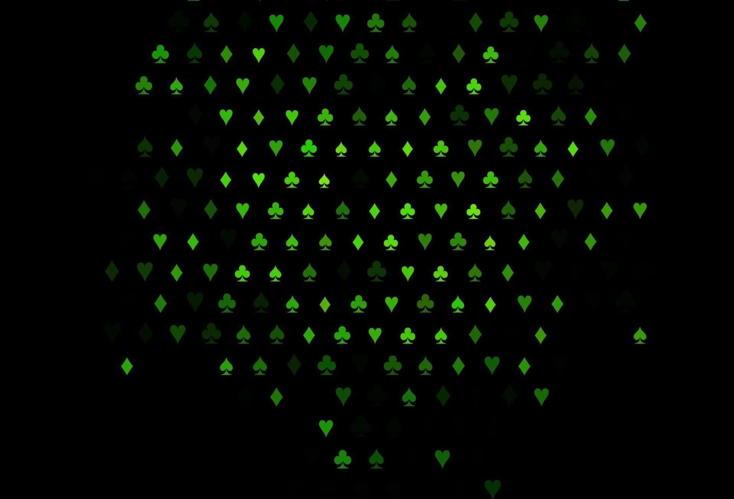 textura vector verde escuro com cartas de jogar.