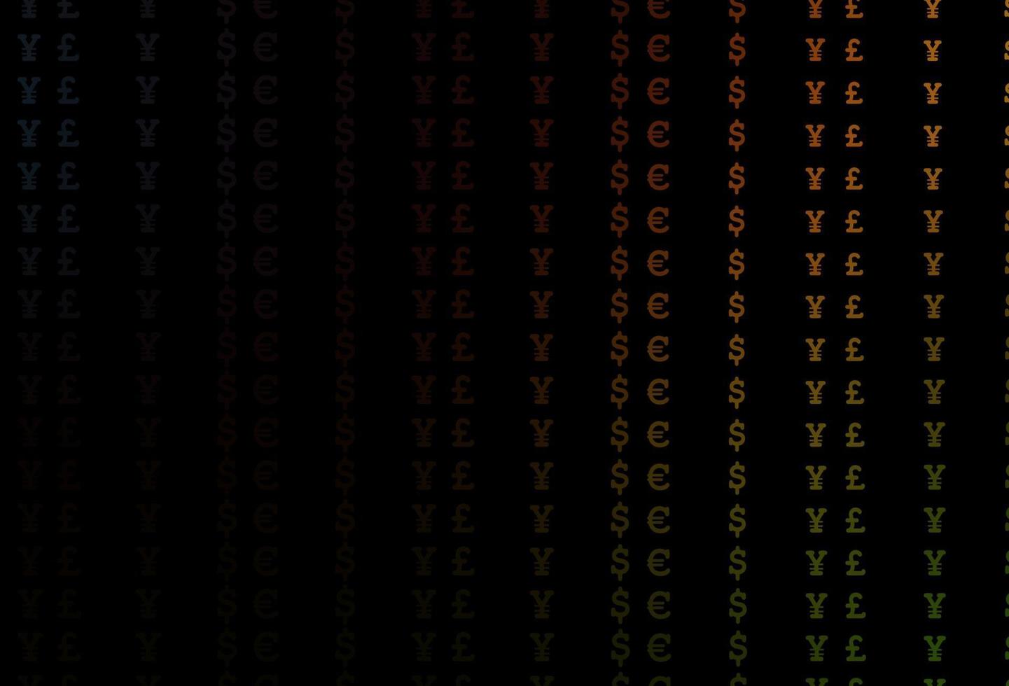 textura de vetor verde e vermelho escuro com símbolos financeiros.