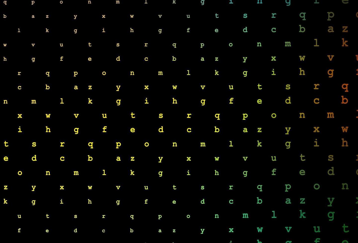 textura vector azul escuro e amarelo com caracteres abc.