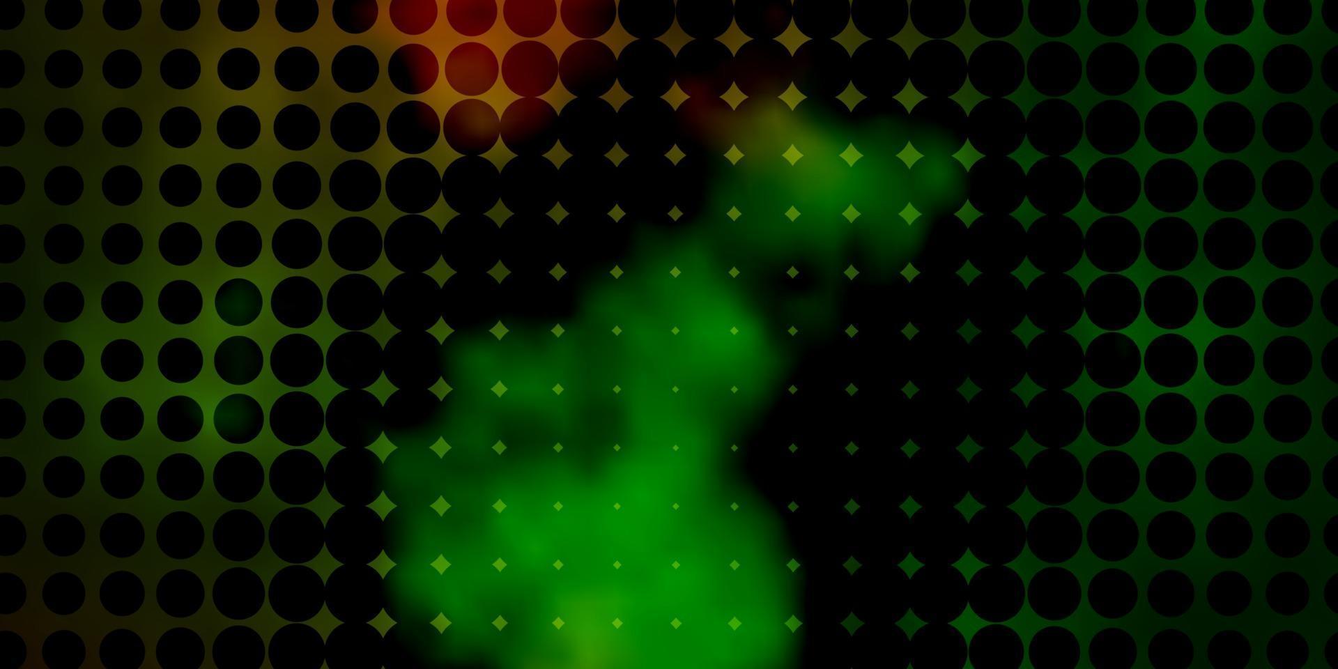 layout de vetor verde escuro e amarelo com formas de círculo.