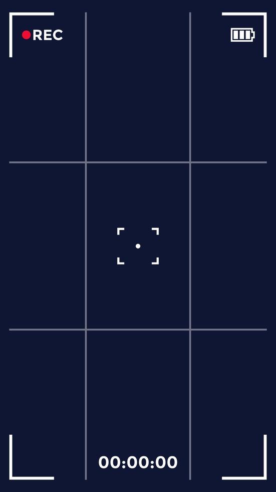 moldura da tela da câmera, gravação de vídeo, orientação vertical vetor