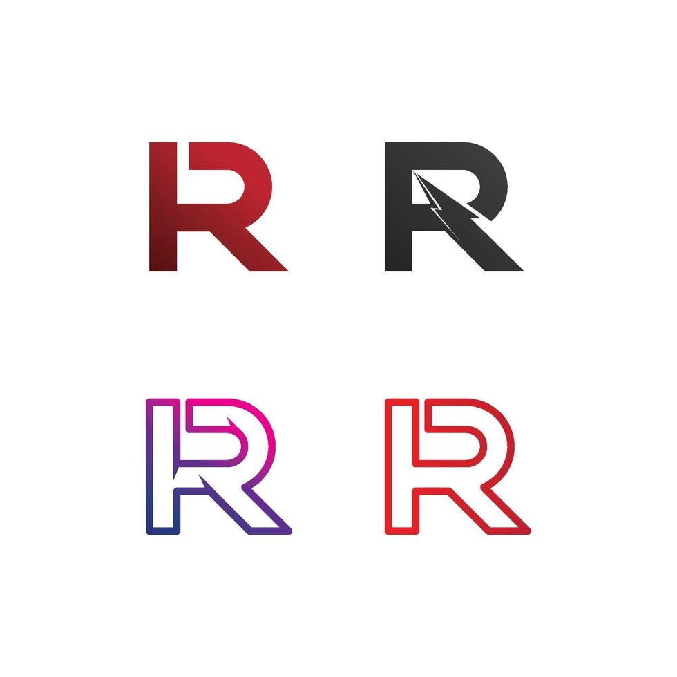 letra r e ícone de ilustração de vetor de logotipo de fonte rr