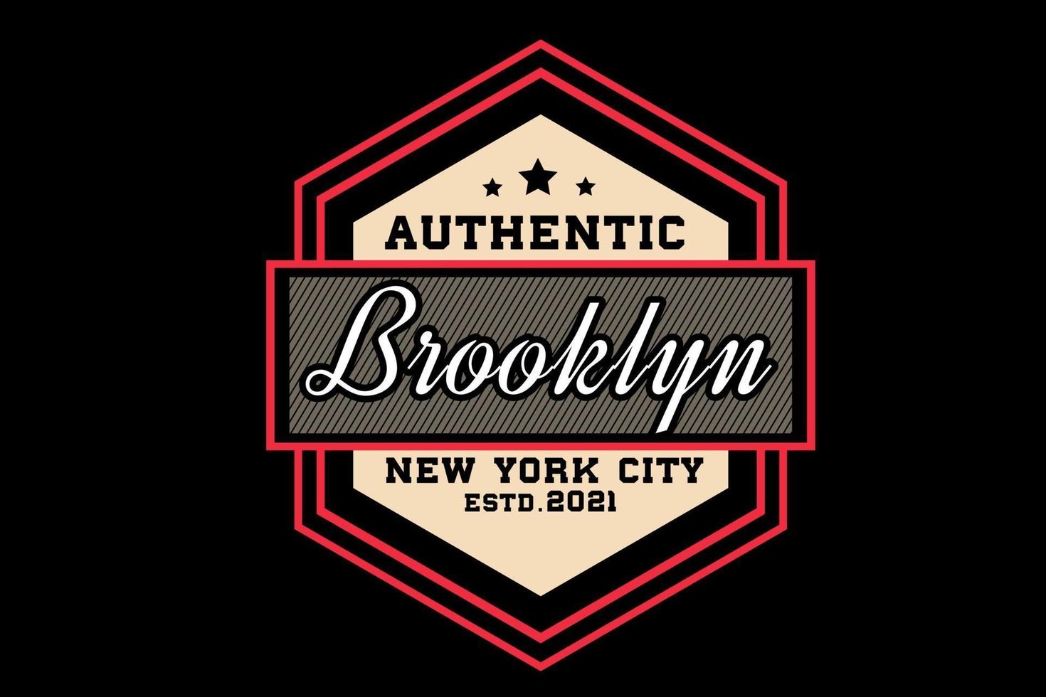 design de tipografia autêntica do brooklyn vetor