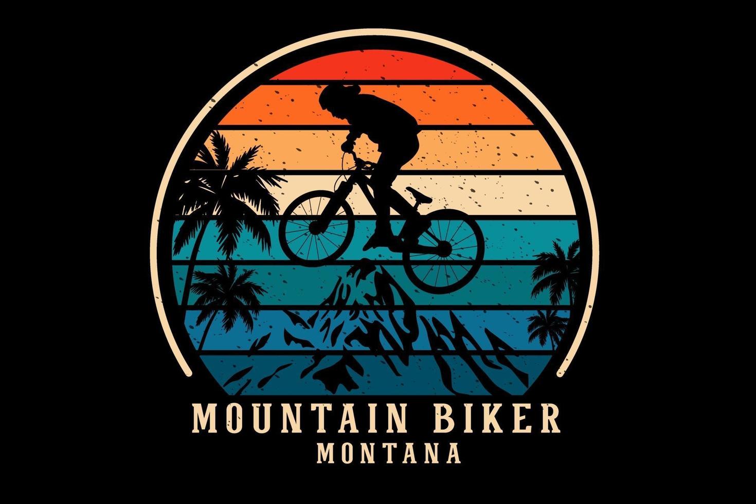 desenho da silhueta do mountain bike montana vetor