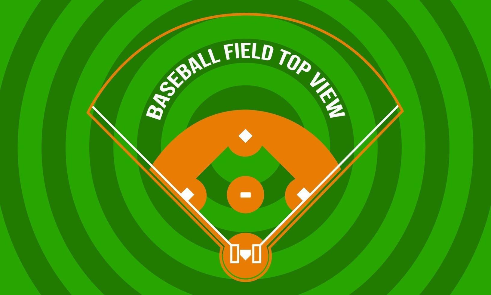 vista de cima do campo de beisebol design de plano de fundo externo vetor