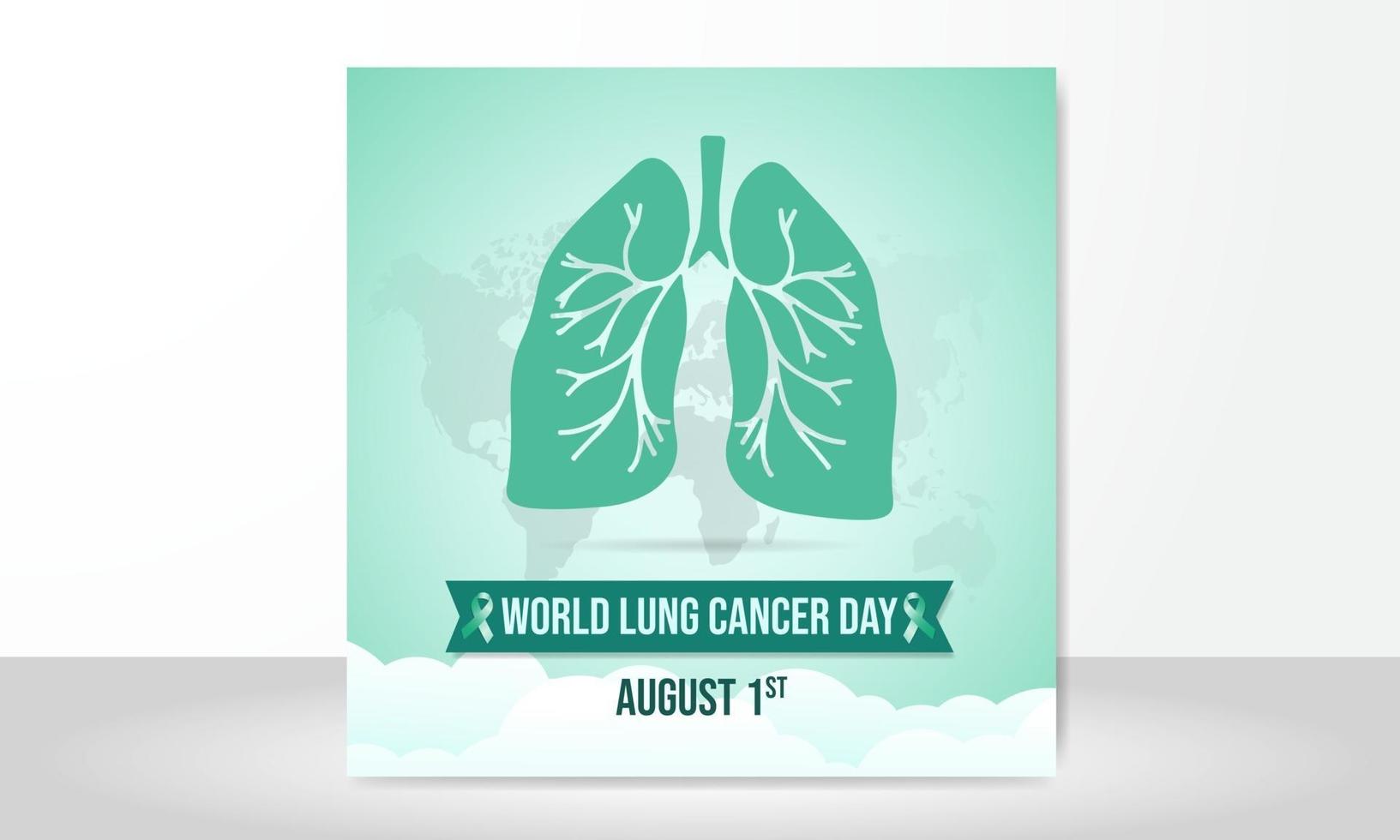 dia mundial do câncer de pulmão, primeiro plano de fundo de agosto vetor