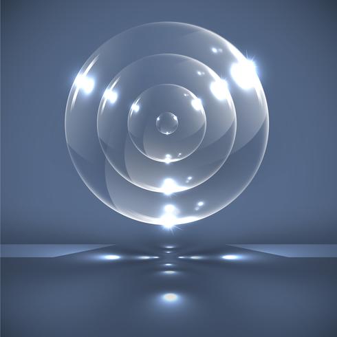 Esferas de vidro realistas, vetor