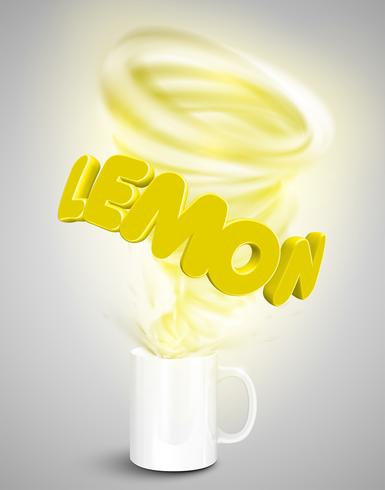 Iogurte de limão / bebida em um copo, ilustração vetorial realista vetor