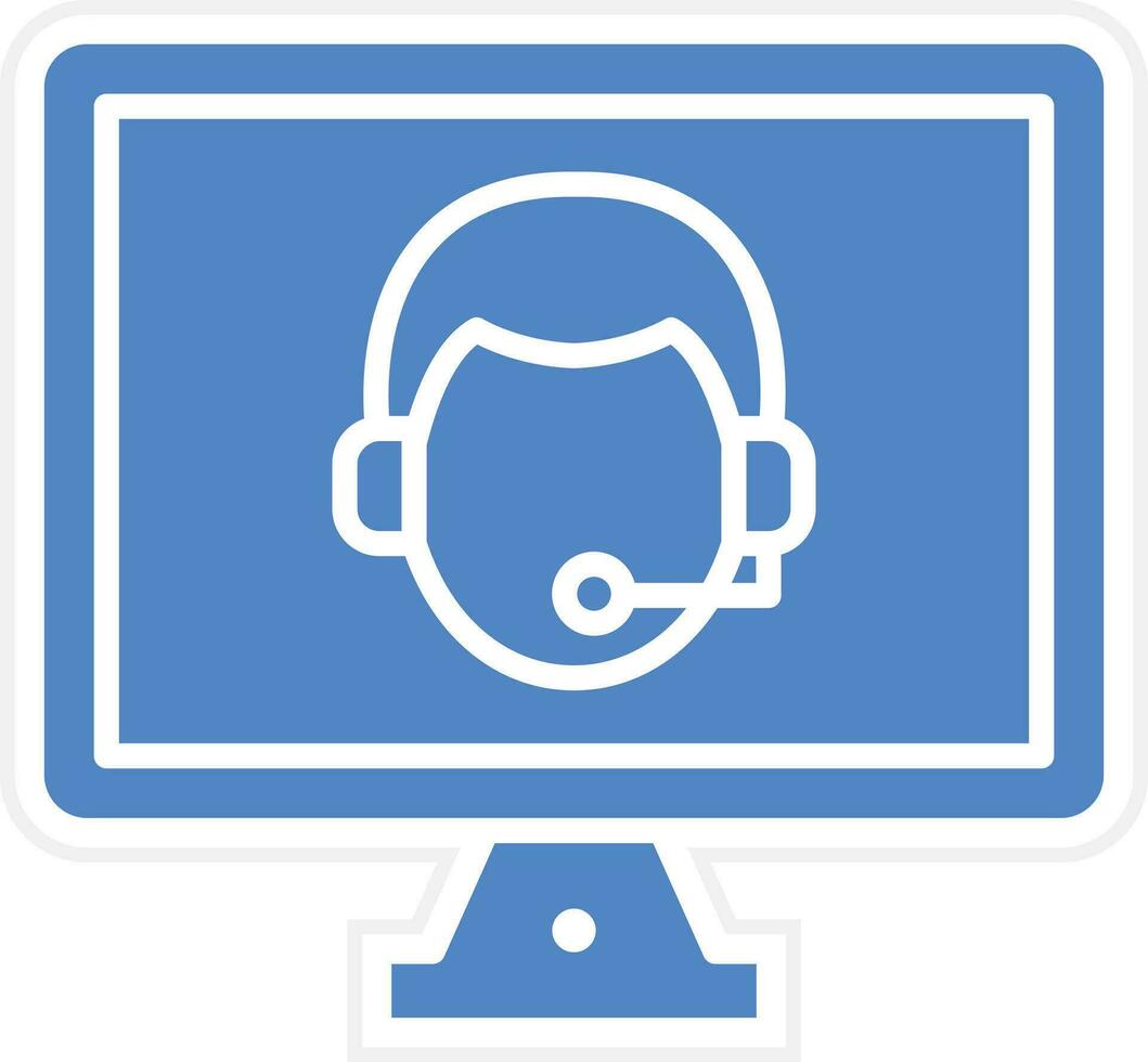 ícone de vetor de call center online