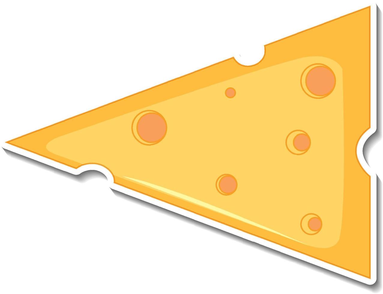 adesivo de queijo no fundo branco vetor