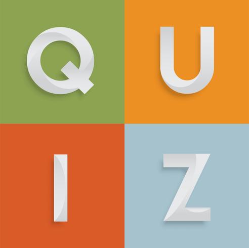 &#39;QUIZ&#39; palavra de quatro letras para sites, ilustração, vetor