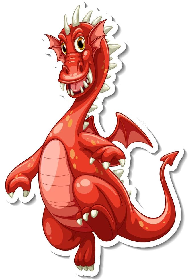 adesivo de dragão fofo personagem de desenho animado vetor
