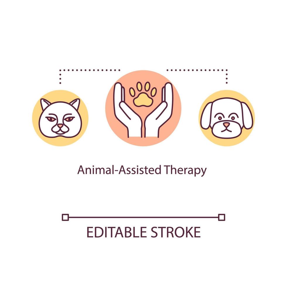 ícone do conceito de terapia assistida por animais vetor