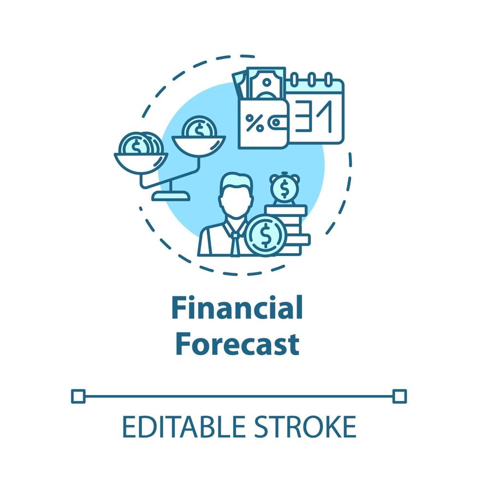 ícone do conceito de previsão financeira vetor