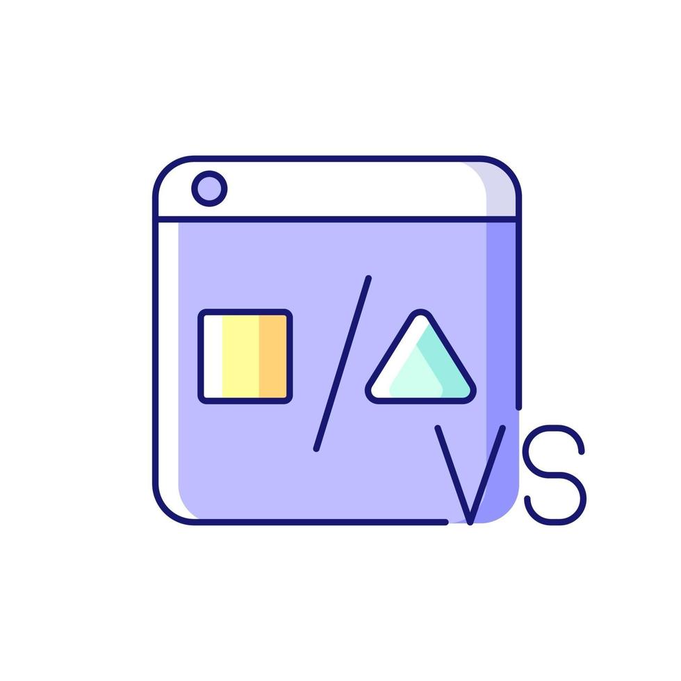 ícone de cor rgb de plataformas de comparação vetor
