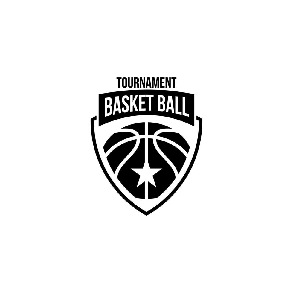 ilustração de design de logotipo preto de basquete vetor