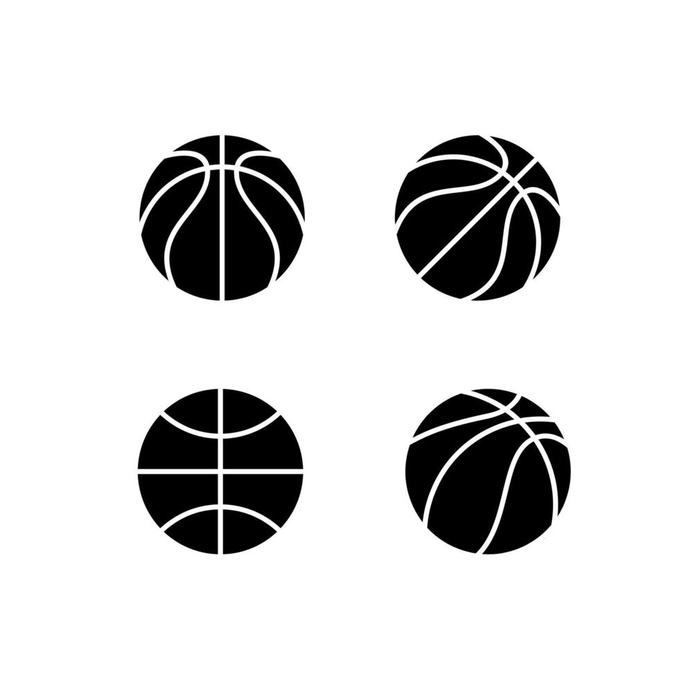 definir ícone de coleção ilustração de design de ícone de basquete preto vetor