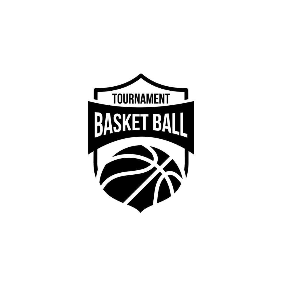 ilustração de design de logotipo preto de basquete vetor