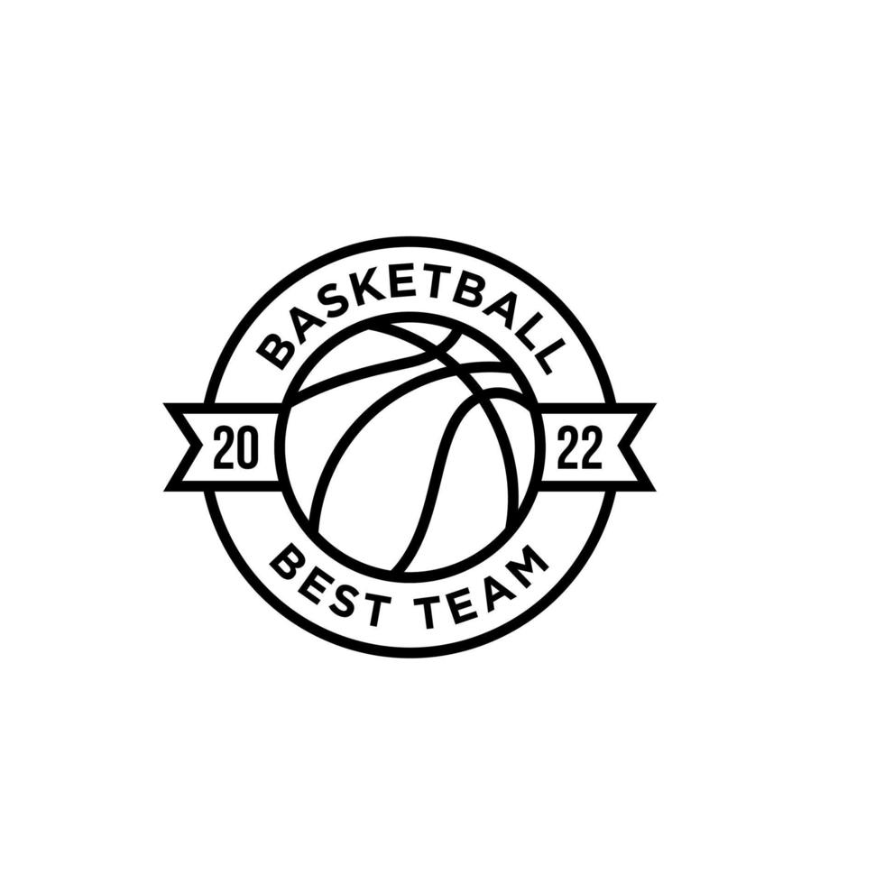 ilustração de design de logotipo de linha de basquete vetor