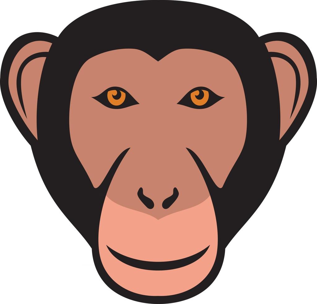cor da cabeça do macaco vetor