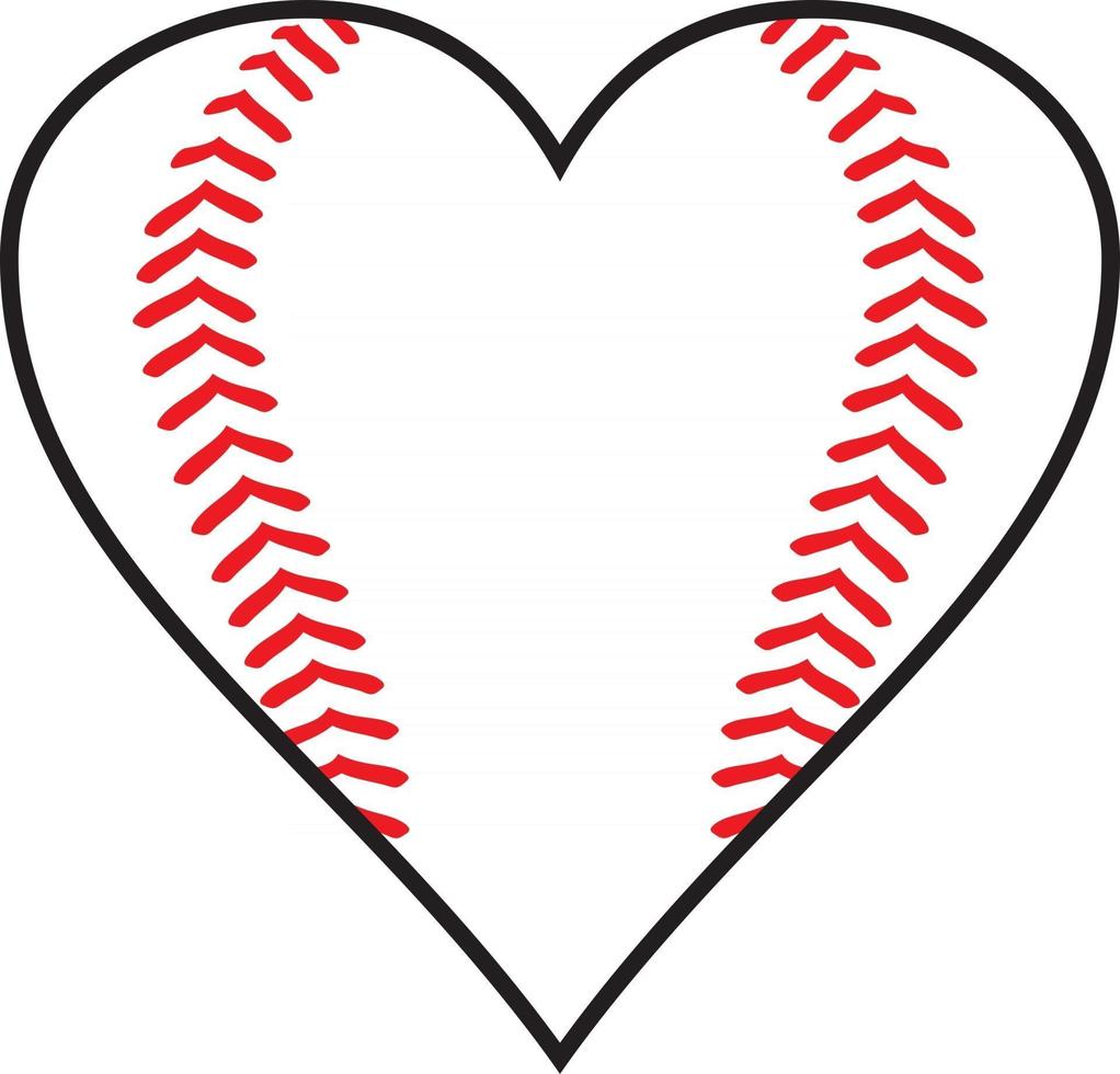 ícone de coração de beisebol vetor